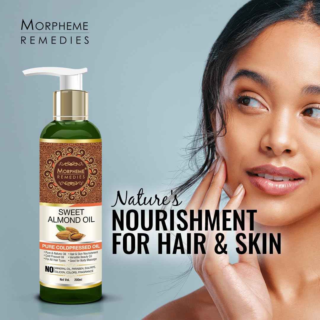 Morpheme Remedies Pure Sweet Almond Coldpressed Oil For Hair And Skin 200ml