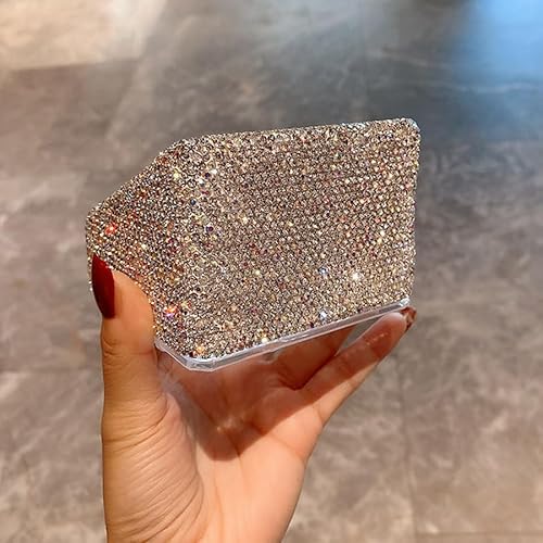 Bling Rhinestone 9-Compartment Lipstick Display Stand ? Elegant Desktop Lipsticks Organizer Box Holder for Lipsticks Lip Gloss (Silver)
