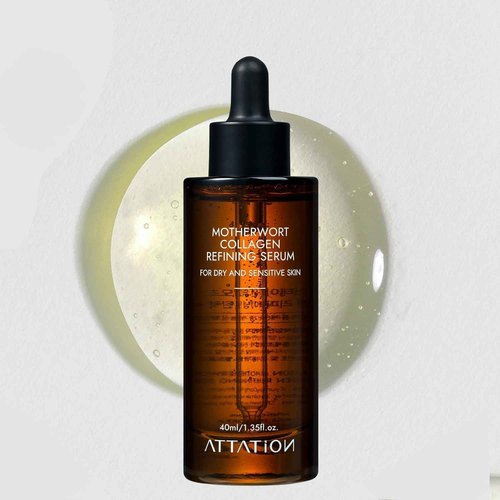 ATTATION Motherwort Collagen Refining Serum Daily Routine For Glow and Glass Skin, Vegan Korean Skin Care for Dry and Sensitive skin 40ml / 1.35 fl. oz.