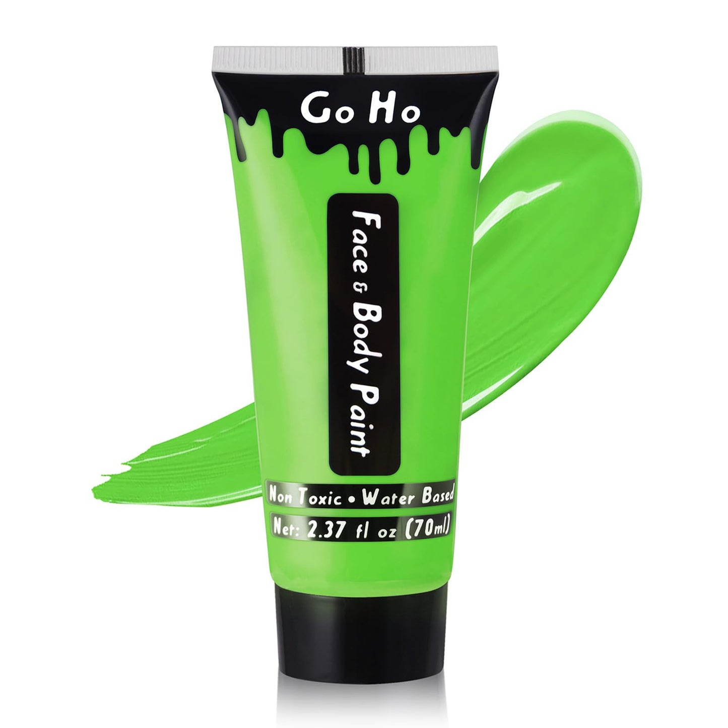 Go Ho Light Green Face Body Paint Washable(2.37oz),Water Based Cream Green Face Paint,Hulk Gamora Grinch Makeup,Green Body Paint for SFX Cosplay Costumes Festivals Halloween&St. Patrick's Day