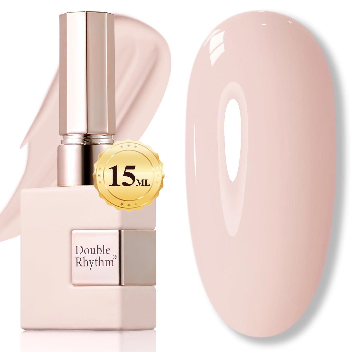 Double Rhythm Translucent Gel Polish Sheer Neutral Natural Light Milky Same Color Same Bottle 15ML Jelly UV Nail Polish Nail Art DIY at Home (Nude Beige-A1119)