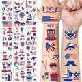 4th of July Temporary Tattoos for Kids - 106 Piece Patriotic Set