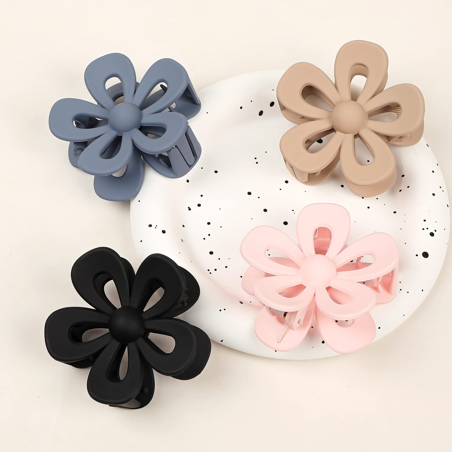 Hair Claw Clips for Women Girls - Big Thick Hair Flower Non-Slip Strong Hold Clips