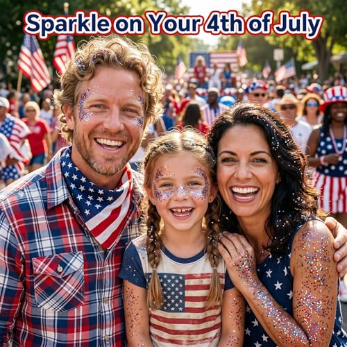 Flag Variation Patriotic Glitter Stick for Face & Body - 4th July, Independence Day, US Soccer Support