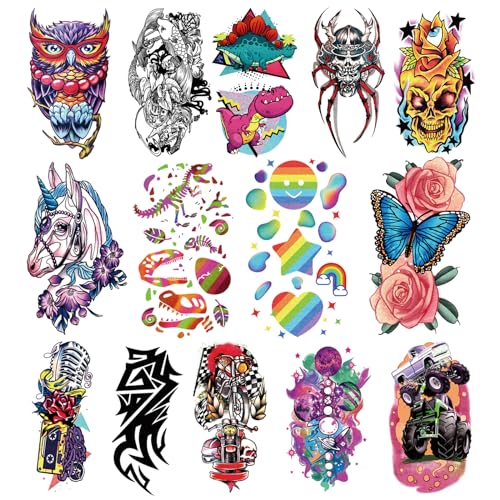 52 Piece Temporary Tattoos for Kids – Full & Half Arm Sleeves