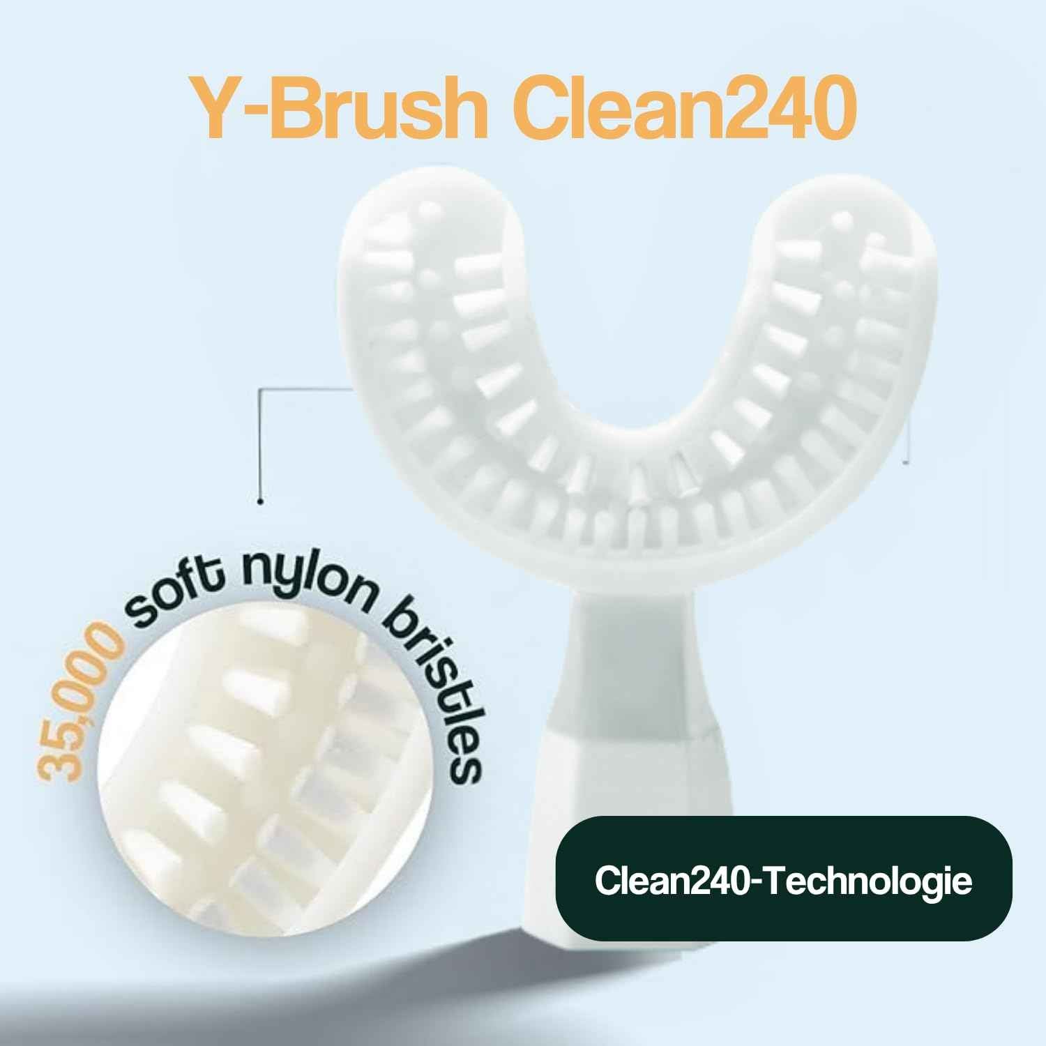 Y-Brush - Replacement Toothbrush Head - Clean240 Brush Head - Y-Shaped Brush - Flexible - to Be Replaced Every 4 Months - for Children or Small Jaws