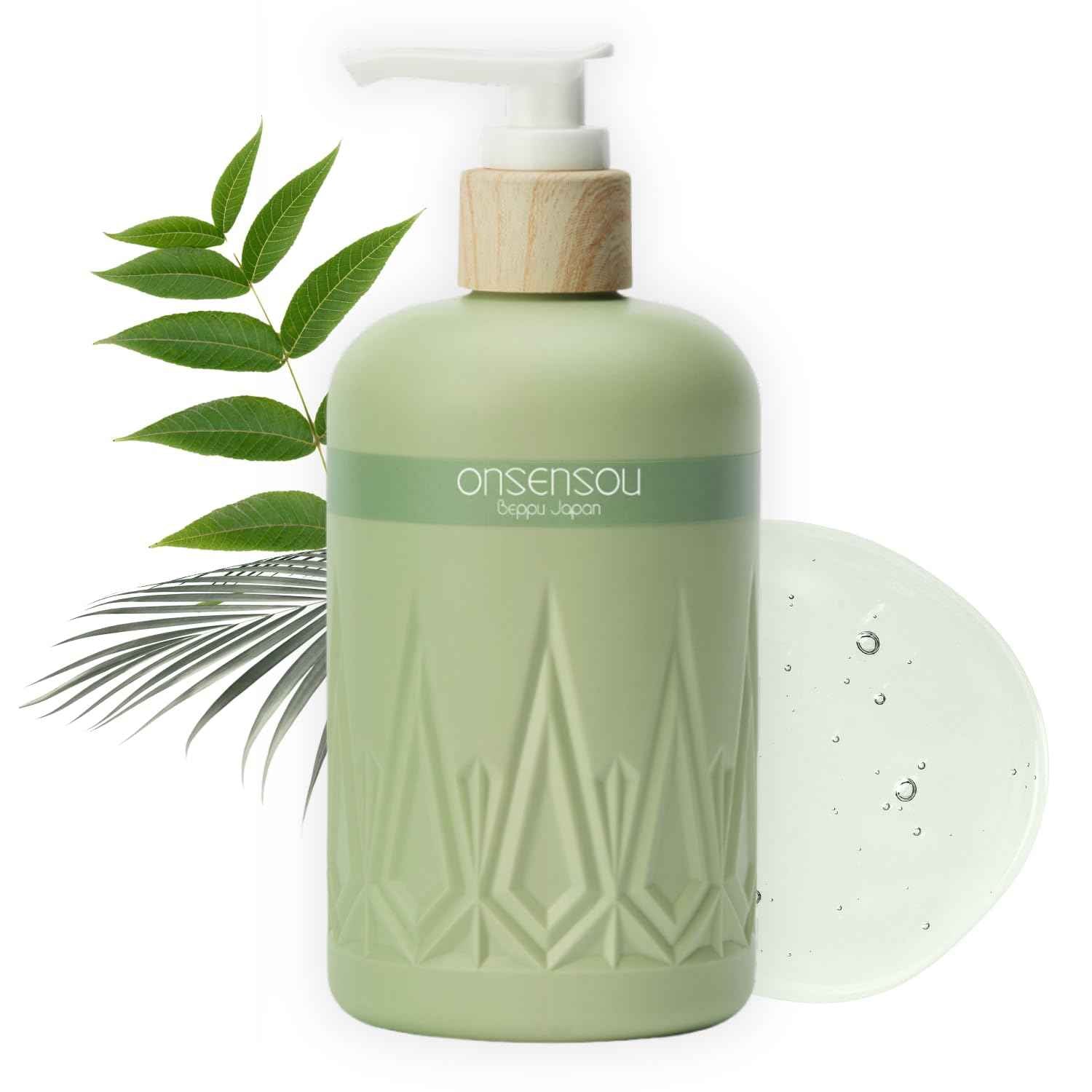 ONSENSOU Moisturizing Body Wash for Sensitive Skin Women & Men, Full Body Wash with Hot Spring Yeast, Ocean Nutrients & Kaolin from Japan, Daily Use 10.1 Fl Oz