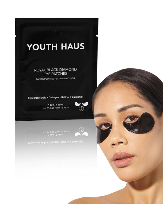 Skin Gym Youth Haus Royal Black Diamond Eye Mask (single) - Soothing, Anti Aging, Depuffing and Anti Wrinkle - Fatigue and Stress Relief