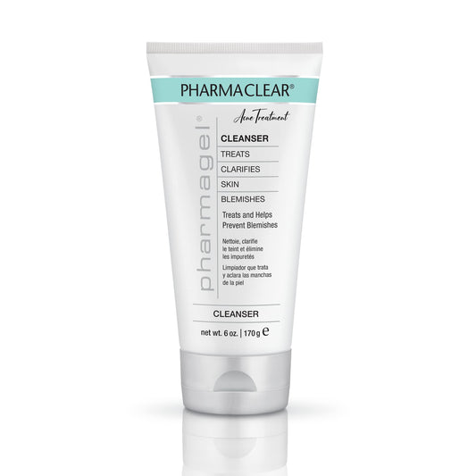 Pharmagel Pharma Clear Cleanser | Gentle Face & Pore Cleanser | Acne Face Wash | Salicylic Acid and BHA Cleanser - 6 fl. oz.