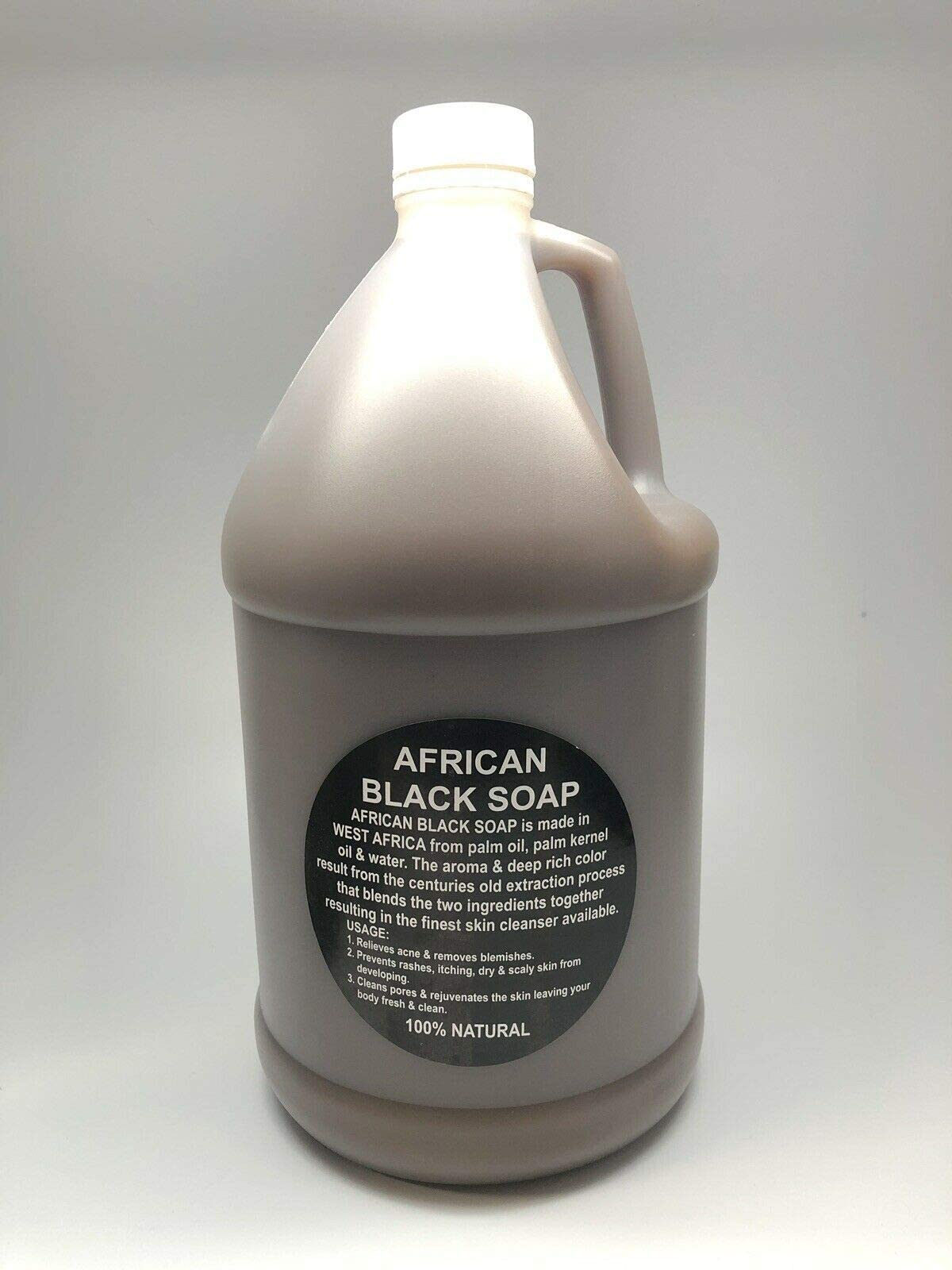 Liquid African Black Soap 1 Gallon - 100% Pure Natural Organic From Ghana | Body Wash, Face Cleanser, Hair Shampoo & Hand Soap Bulk