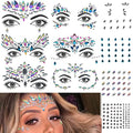 Face Gems Stickers 10-Pack, 3D Rhinestone Jewels for Rave & Festival