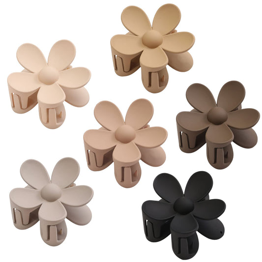 6PCS Flower Hair Clips, Matte Hair Claw Clips, Large Claw Clips For Women Thick Hair, Big Cute Dasiy Hair Clips, Non Slip Strong Hold For Women Thin Hair, Hair Accessories For Women Girls Gifts, 6