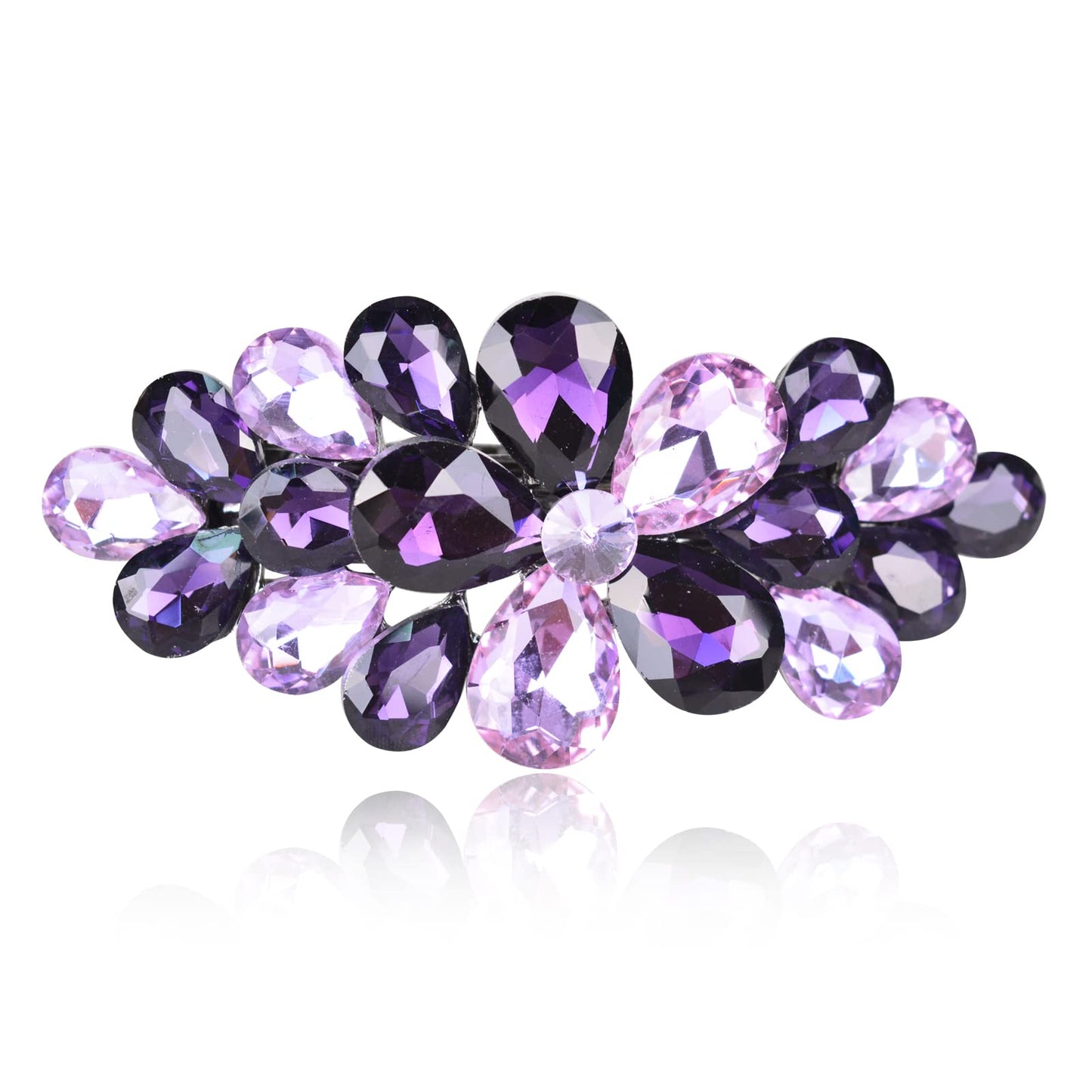 Sankuwen Flower Luxury Jewelry Design Hairpin Rhinestone Hair Barrette Clip,Also Perfect Mother's Day Gifts for Mom(Style B,Purple)