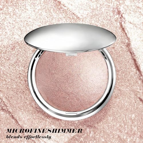 Champagne Glow Shimmer Highlighter Powder – Waterproof Face Makeup