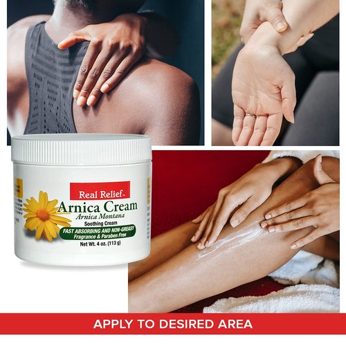 Arnica Cream Natural, Soothing, Non Greasy and Unscented Pain Relief Cream, 4 oz (Pack of 1)
