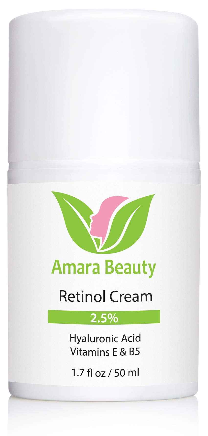 Retinol Cream for Face 2.5% with Hyaluronic Acid & Vitamins E & B5, 1.7 fl. oz. (Pack of 2)