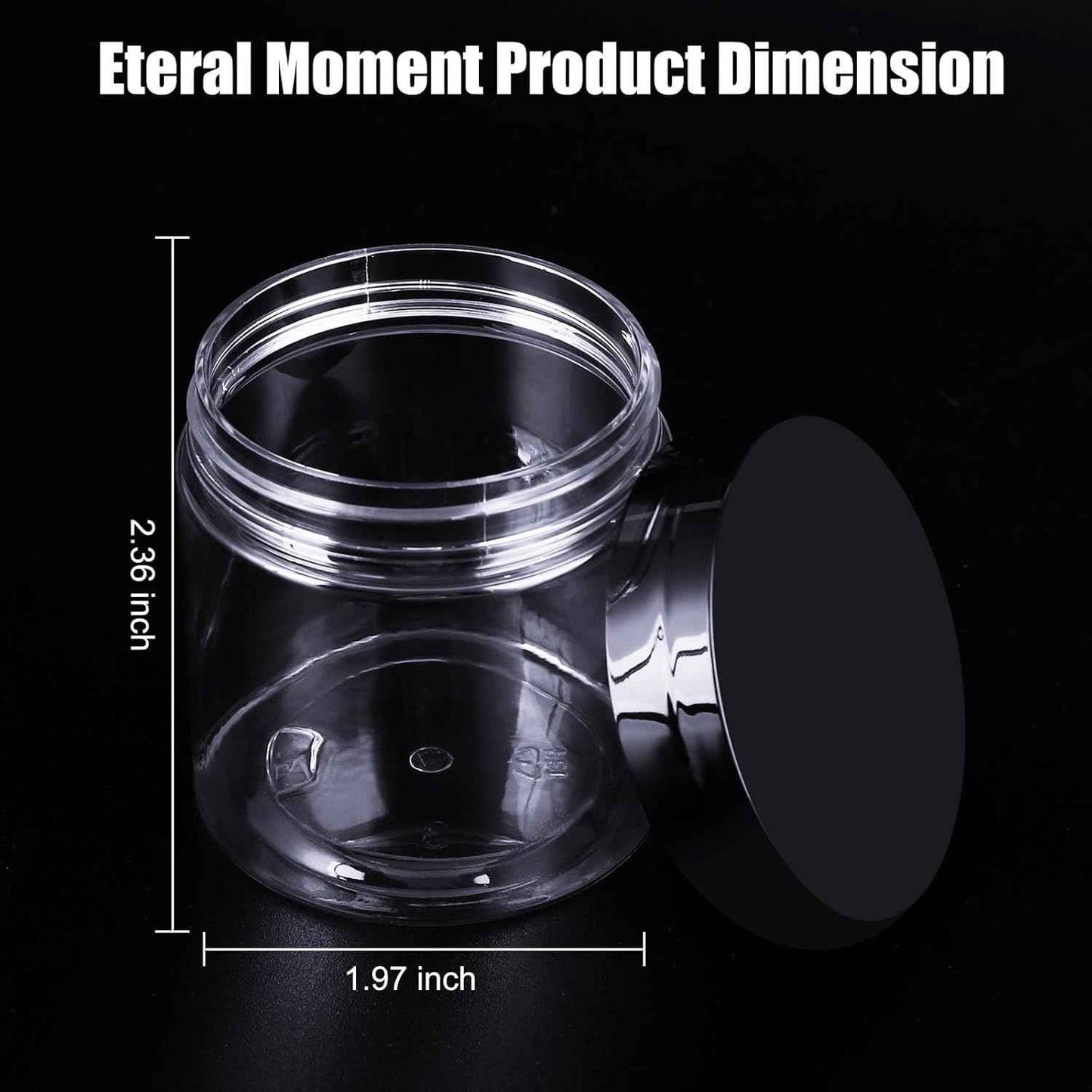 75 Pack 4 Oz Plastic Containers with Lids, OBKJJ Clear Travel Size Leak Proof Makeup Travel Containers BPA Free Cosmetic Slime Jars for Lotion, Cream, Body Butter, Makeup, Ointments (75)