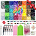 50000 Pcs 3mm Jelly Rhinestones 40 Colors with B7000 Glue & Tools