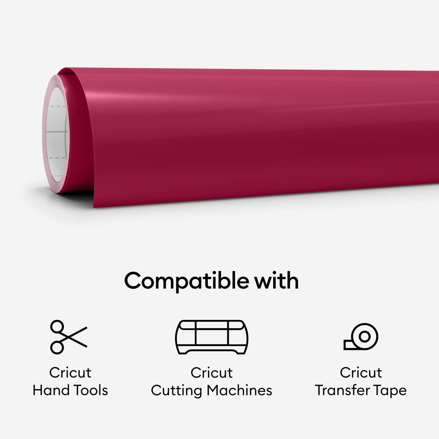 Cricut Premium Permanent Vinyl, Dark Red (12" x 48") - Compatible with Maker & Explore Machines, Long Lasting, UV & Water-Resistant, Indoor + Outdoor Projects