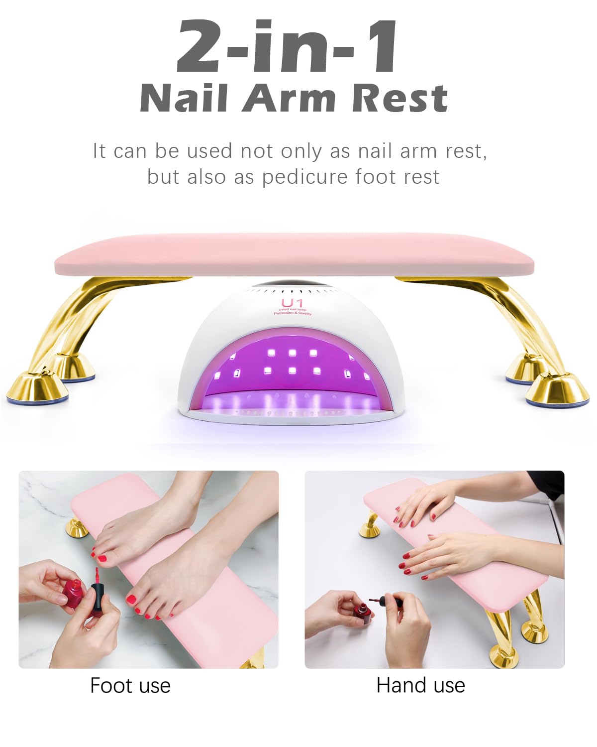 Arm Rest for Nails, Largest Nail Arm Rest Hand Rest for Nails Tech, Non-slip Manicure Hand Rest Pillow, Made of Real Microfiber Leather