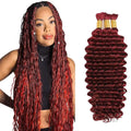 #99J Burgundy Deep Wave Braiding Hair 14" 3 Bundle
