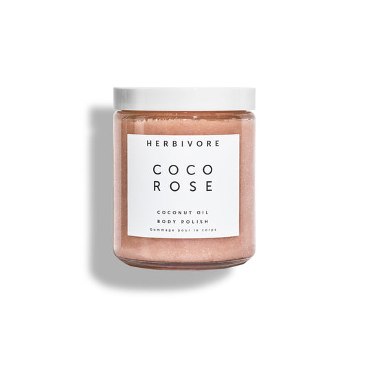 HERBIVORE Coco Rose Coconut Oil Body Polish | Exfoliating Body Scrub with Shea Butter | Smooths & Softens Skin, Plant-Based, Vegan, for All Skin Types, 237 mL / 8 oz