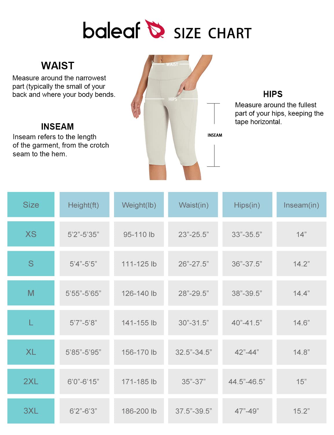 BALEAF Women's High Waisted Capris Casual Summer Knee Length Leggings Petite Yoga Casual Workout Exercise Capris with Pockets Beige XS