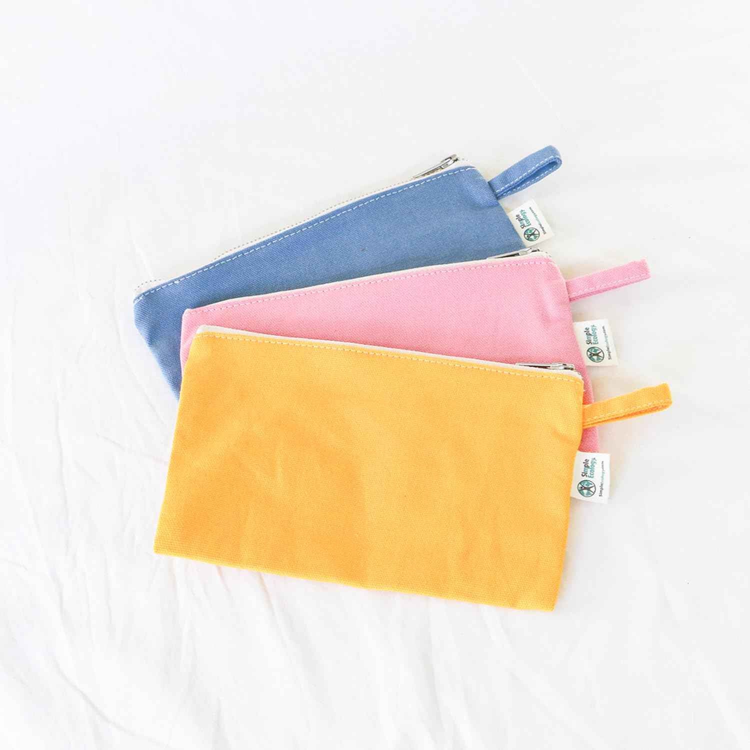 Simple Ecology Organic Cotton Canvas Zipper Toiletry, Cosmetic, Travel, Pencil Pouch - Green