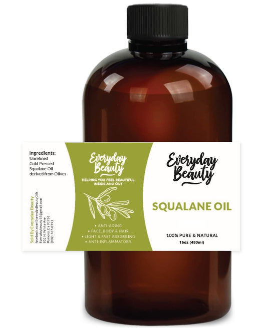 Squalane Oil - 100% Pure & Natural Plant Derived Facial Oil 16oz Bulk - Cold Pressed and Unrefined Premium Grade Multipurpose Moisturizing Oil For Skin and Hair