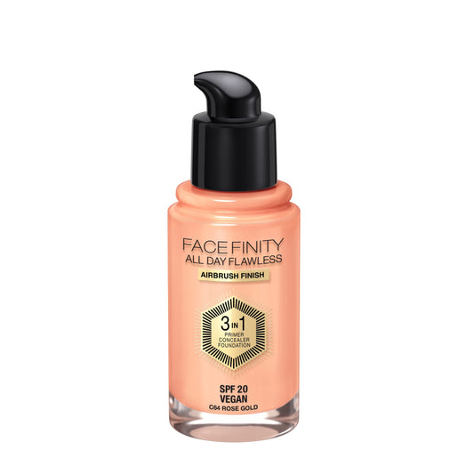 Max Factor Facefinity 3-in-1 All Day Flawless Liquid Foundation, SPF 20-64 Rose Gold, 30 ml