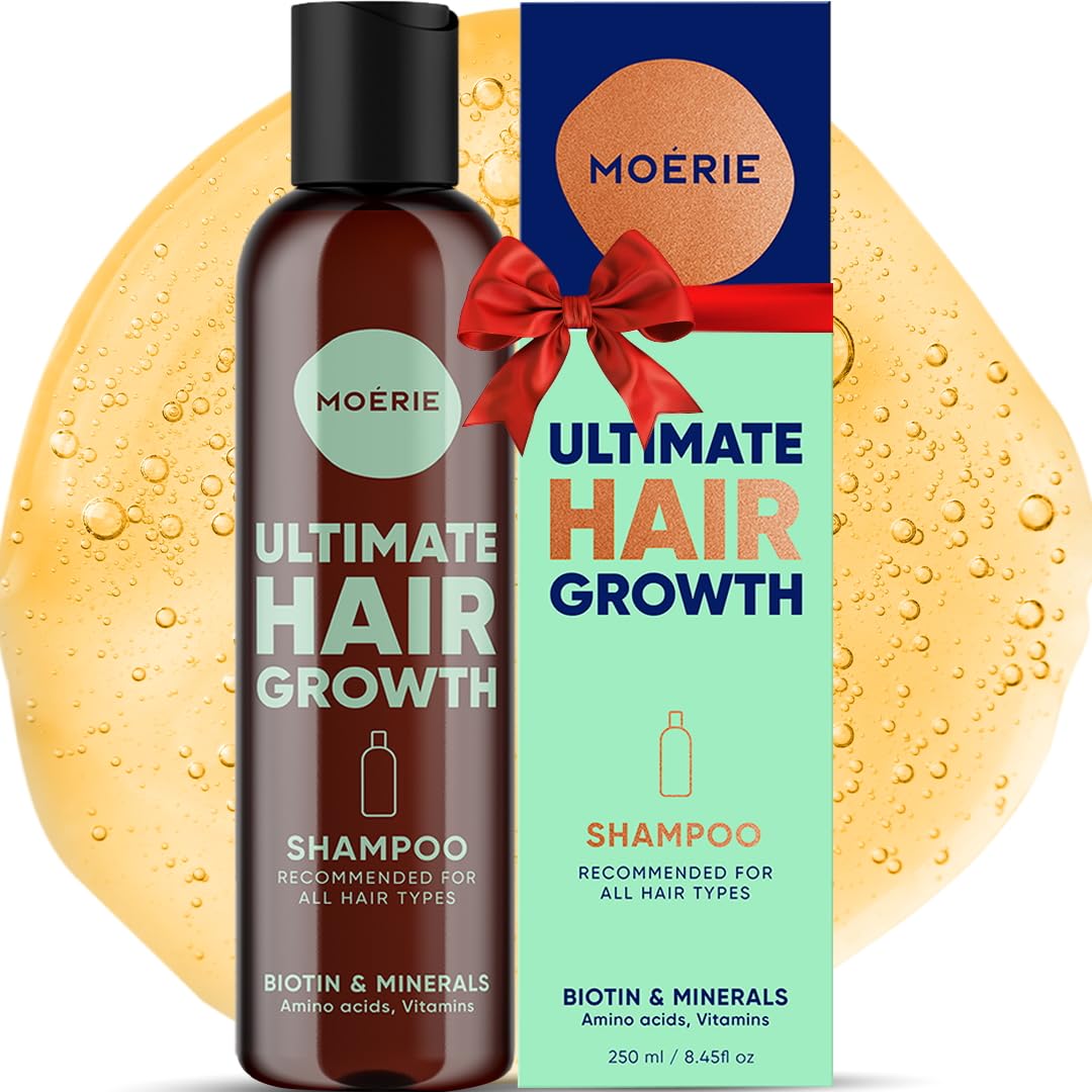 Moerie Ultimate Hair Growth Shampoo – For Longer, Thicker, Fuller Hair - Vegan Friendly Volumizing Hair Products – Paraben & Silicone Free – All Hair Types – Reverse Hair Loss – 8.45 fl oz (250ml)