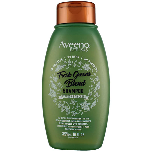 Aveeno Shampoo Fresh Greens Blend 12 Ounce (Thicken) (354ml) (2 Pack)