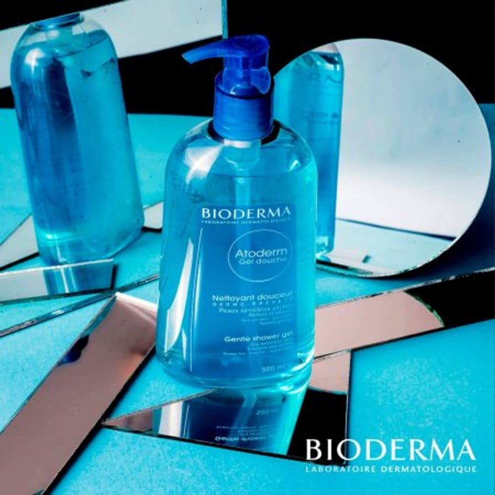 Bioderma - Atoderm - Shower Gel - Moisturizing Body and Face Wash - for Family with Normal to Dry Sensitive Skin