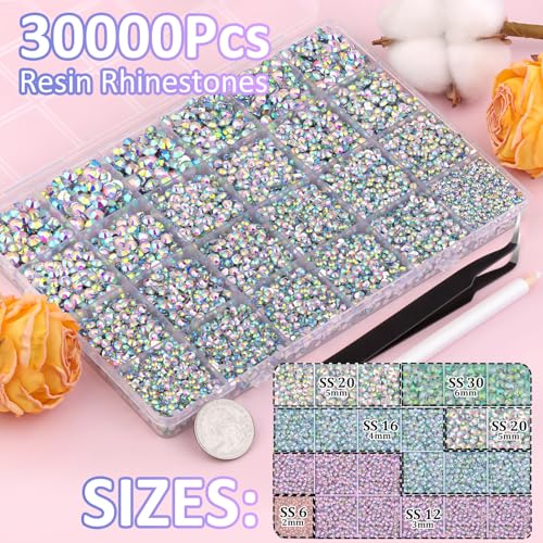TINKRSTUFF 30,000 Pcs AB Rhinestones Bedazzling Kit with Jewelry Glue for Crafts & Nail Art