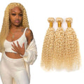 FuivJuix #613 Blonde Water Wave Human Hair Bundles 18-22 Inch, 3 Pack
