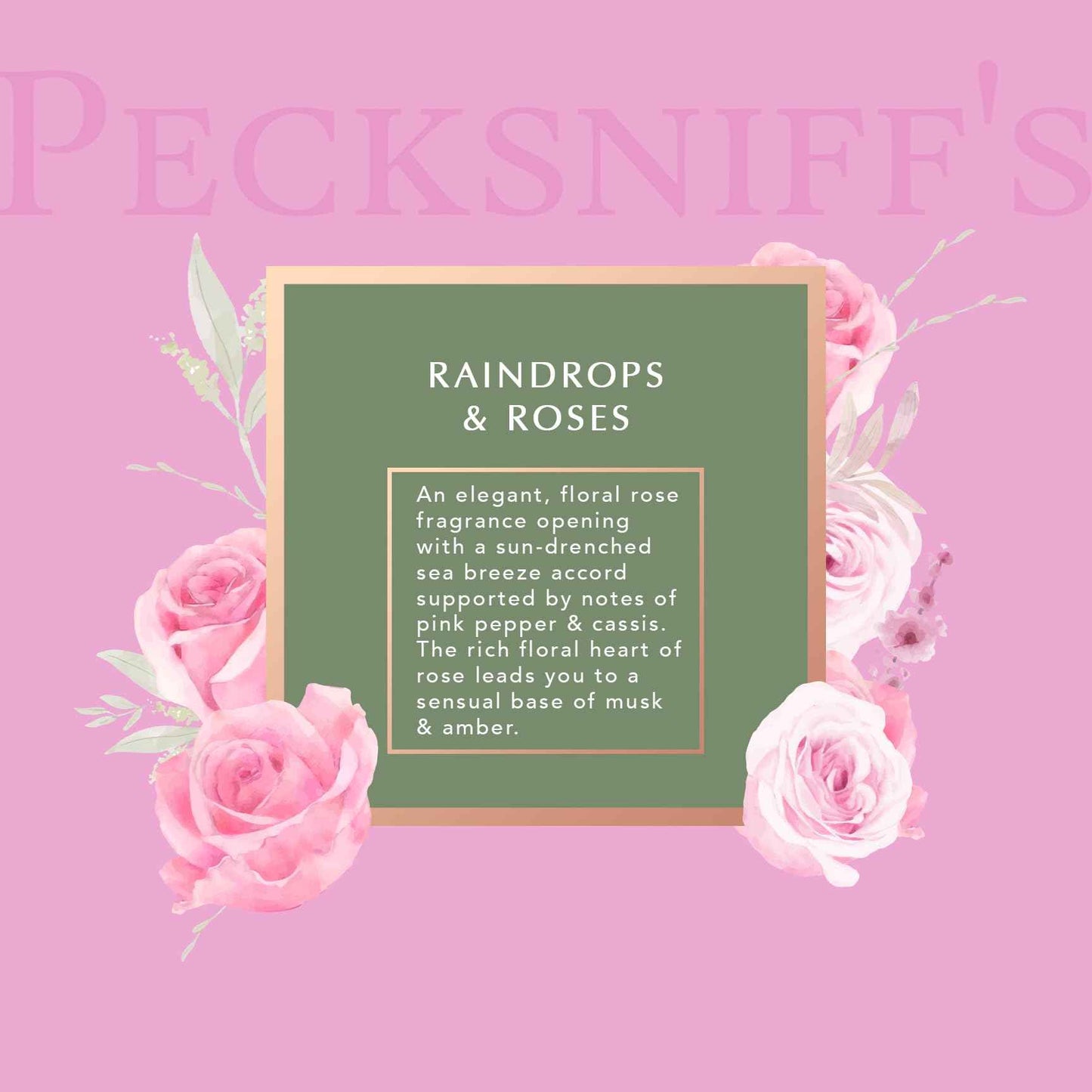 Pecksniff's Moisturizing Hand Wash - Vitamin B Enriched, Natural & Gentle Cleanser, Luxurious Hand Wash 500ml/16.9 fl oz (Glass, Raindrops & Roses)