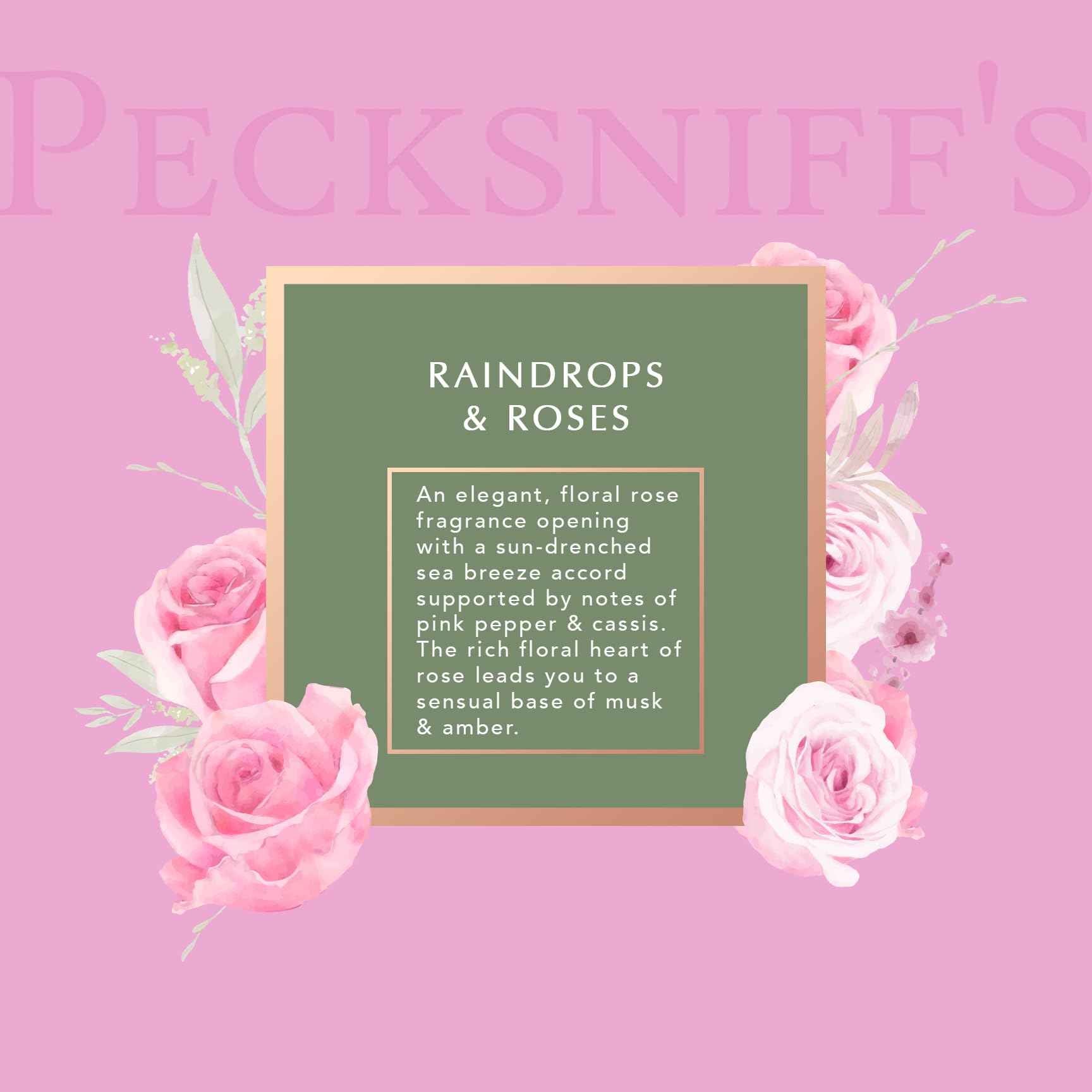 Pecksniff's Moisturizing Hand Wash - Vitamin B Enriched, Natural & Gentle Cleanser, Luxurious Hand Wash 500ml/16.9 fl oz (Glass, Raindrops & Roses)