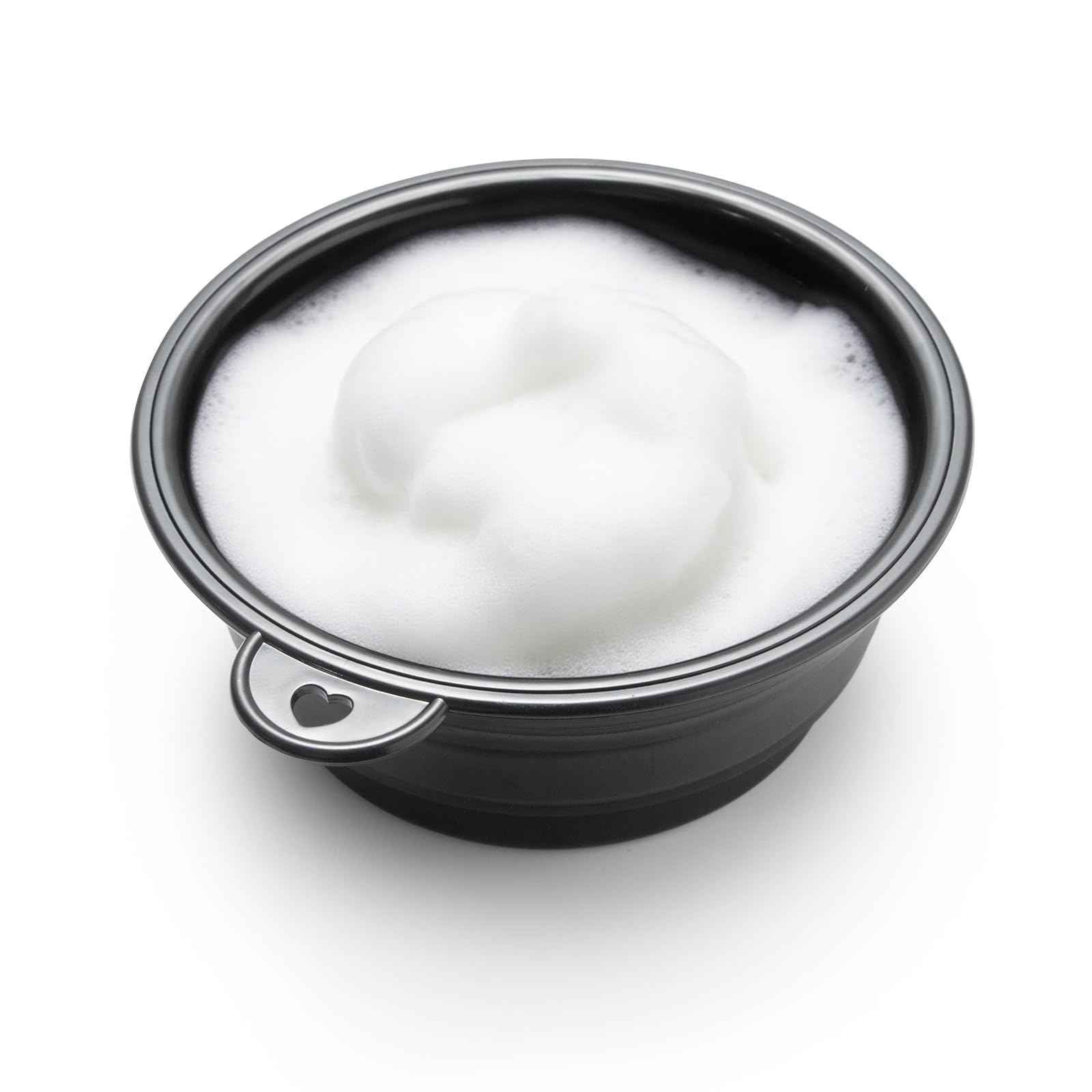 SPOSAFE Foldable Shaving Soap Bowl – Portable, Easy-to-Carry Shaving Soap Cup for Wet Shave, Travel Shaving Lather Bowl/Shaving Mug Compatible with Shave Cream & Soap for Men (Black)