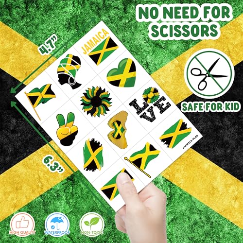 96 PCS Jamaica Flag Temporary Tattoos - Party Favors
