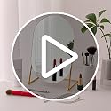 Portable Gold Vanity Mirror with 360° Rotation - Large Makeup Mirror