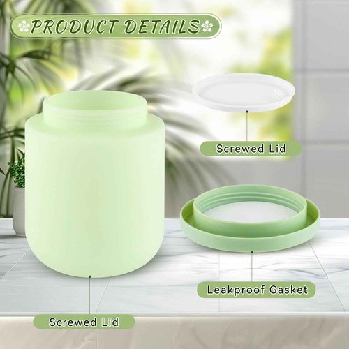 16.9oz/500g Plastic Containers Empty Cosmetic Jars Large Makeup Sample Storage Pot with Lid & Inner Liner for Lotion Cream Ointments DIY Makeup Travel - 1 Pcs-Green