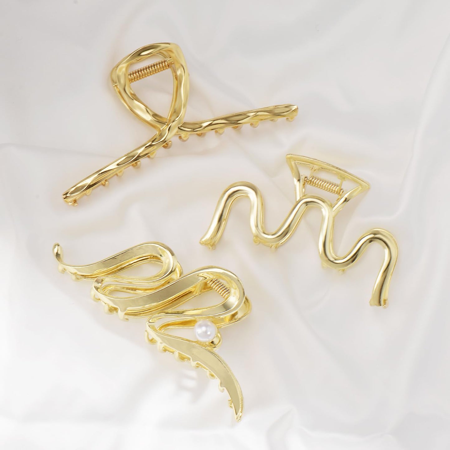 Mehayi 3 PCS Metal Large Hair Claw Clips for Thick Heavy Hair, Big Non-Slip Hair Catch Barrette Jaw Clamp, Strong Hold Claw Barrettes for Long Hair, Fashion Hair Styling Accessories for Women Girls