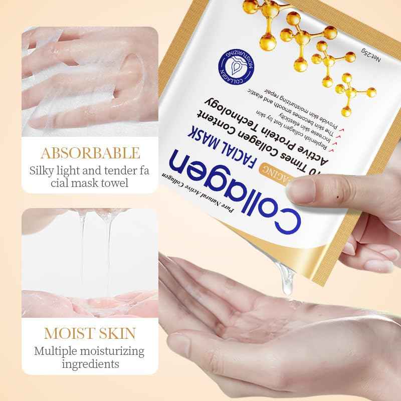 Collagen face wash sets for women, 13 Pcs Skin Care Set , Facial Kit with Facial Cleanser Toner Eye Cream Face Serum Face Cream Face Mask Eye Mask