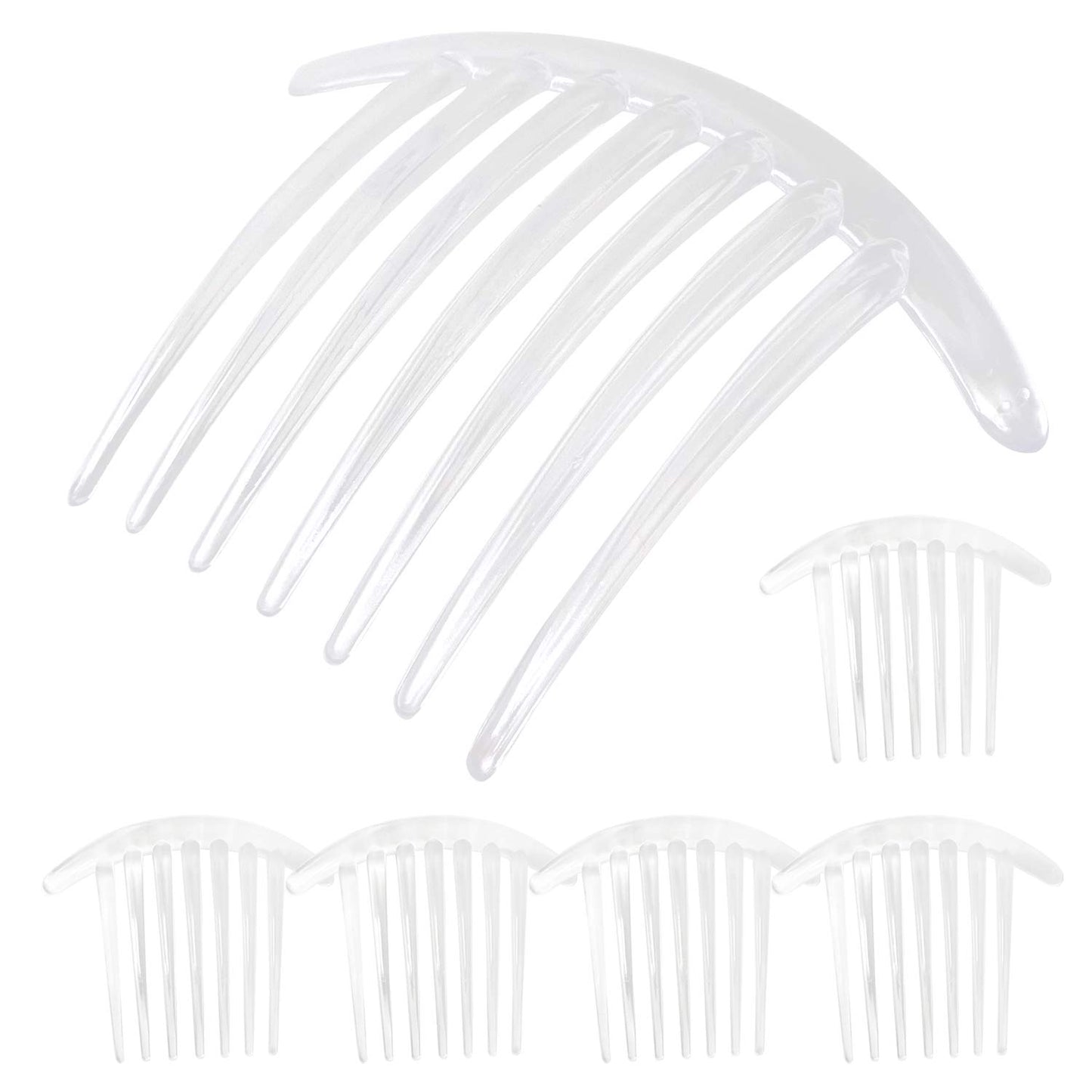 Honbay 6PCS Plastic 7 Tooth French Twist Combs Hair Side Combs Clips Accessory for Women and Girls (4Inch)