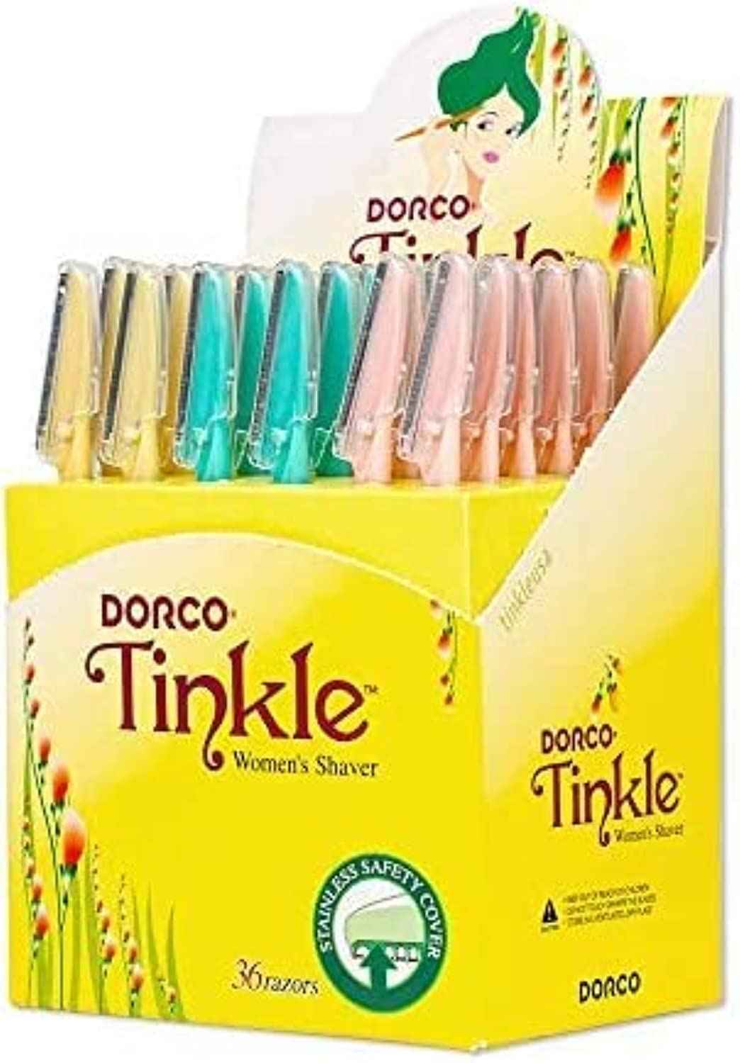 Tinkle Razors, Pack of 36 with 6 Eco-Friendly Dorco Tinkle Everglow