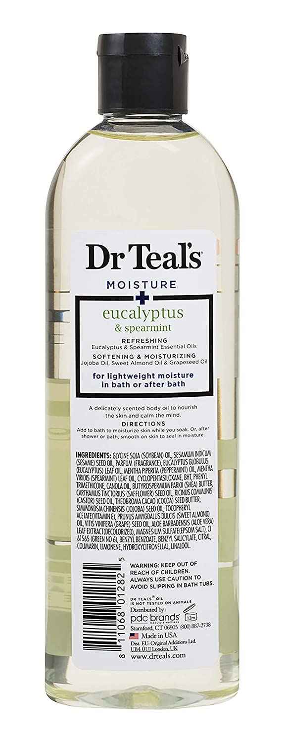 Dr. Teals Bath & Body Oil Variety Gift Set (3 Pack, 8.8oz Ea.) - Rejuvenating Eucalyptus, Ultra Rich Shea Butter, & Nourishing Coconut Oil - Essential Oils Hydrate Skin & Alleviate Stress