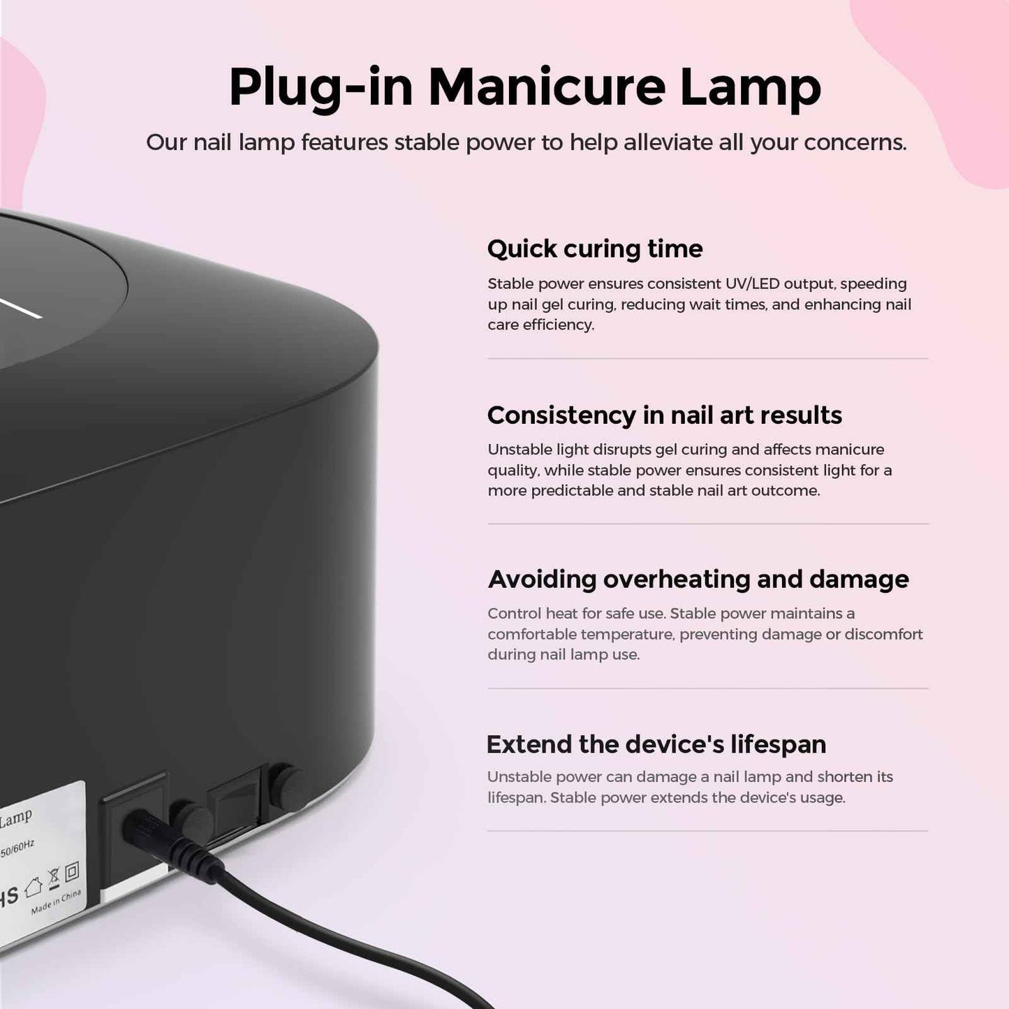 Lavinda UV LED Nail Lamp, 54W UV Nail Light for Gel Polish Acrylic , Professional Gel Lamp with Auto Sensor Fast Curing Nails Dryer 4 Timer Settings Art Tools for Salon Home Use