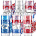 AROIC 6Pc Patriotic Glitter Sticks - Red White Blue Face & Body