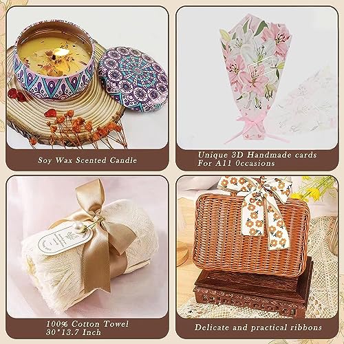 Unique Valentine's Day Baskets for Women Friendship,Happy Birthday Bath Set Relaxing Spa Gift Baskets Ideas for Women,Her,Mom, Sister, Coworker, Wife, Girlfriend,Luxury Get Well Soon Self Care Gifts for Women.