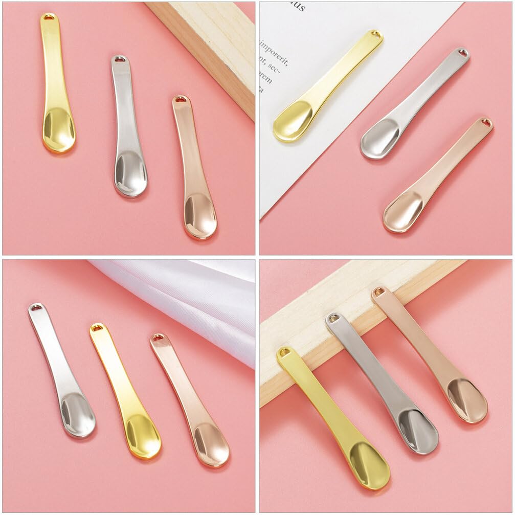 9pcs Cream Spoon Cosmetic Spoon Facial Mask Spoon Mixing Spatulas Metal Spoon Makeup Supply Skin Care Supply Beauty Spoon Makeup Tool Cosmetic Spatulas Skin Care Tool Mixing Spoon